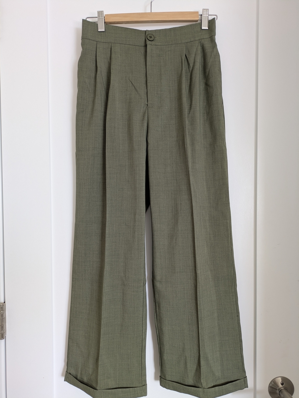 Olive Wide-Leg Trousers